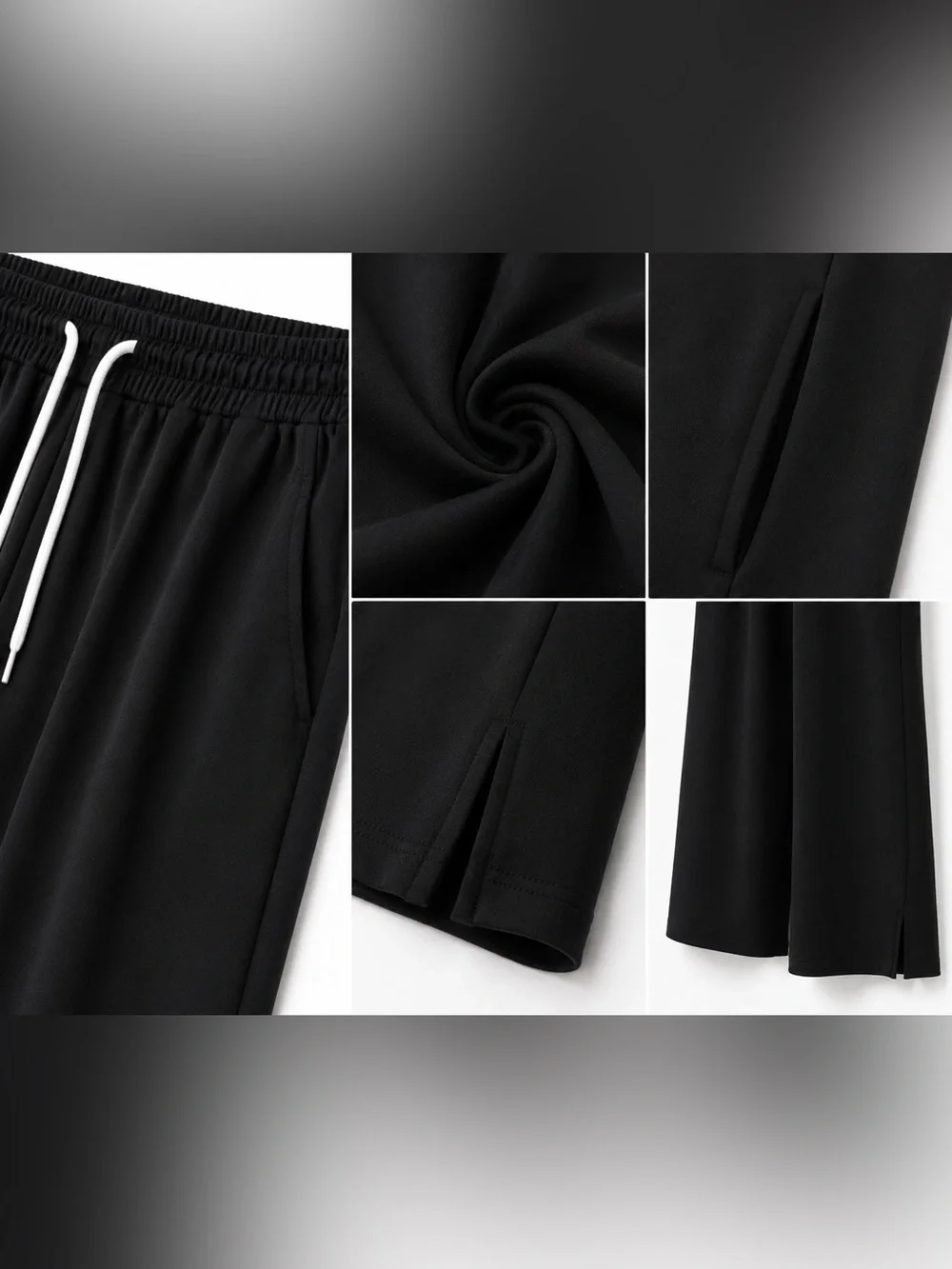 Zenana Black Wide Leg Palazzo Pants Womens Large Elastic Waist Soft Stretch - Picture 4 of 5